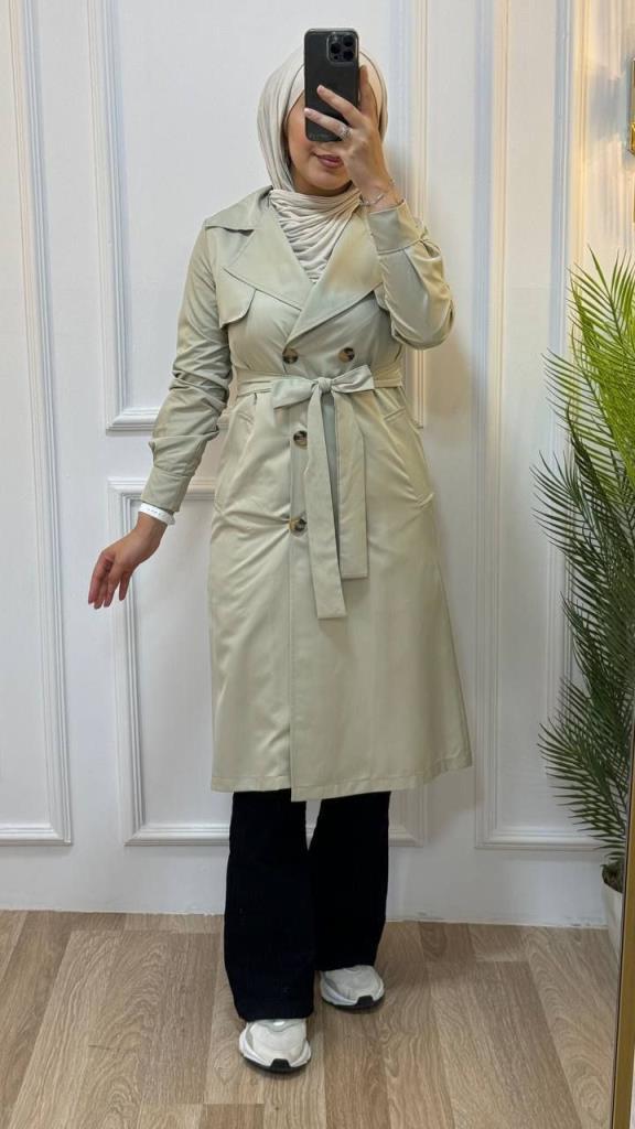 Trench jacket for veiled women, model g1150 - Beige