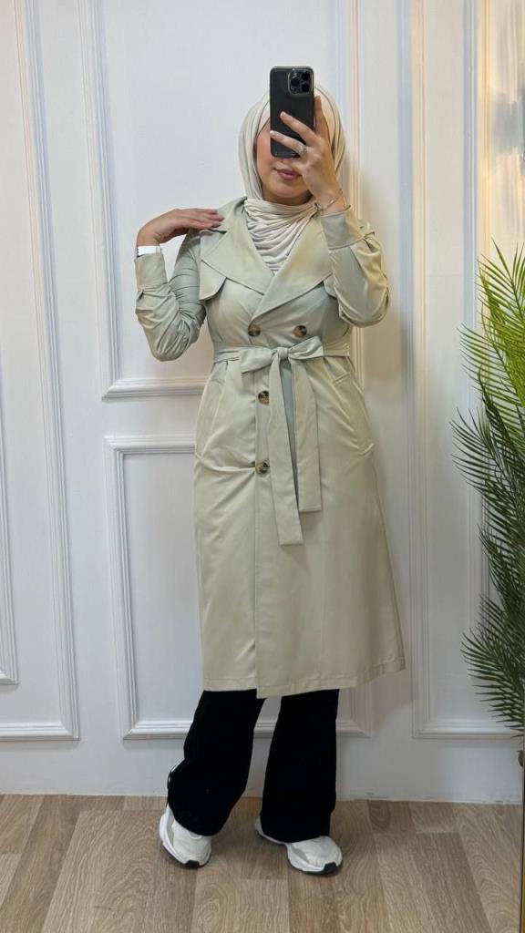 Trench jacket for veiled women, model g1150 - Beige