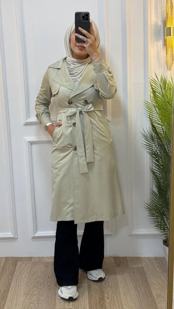 Trench jacket for veiled women, model g1150 - Beige