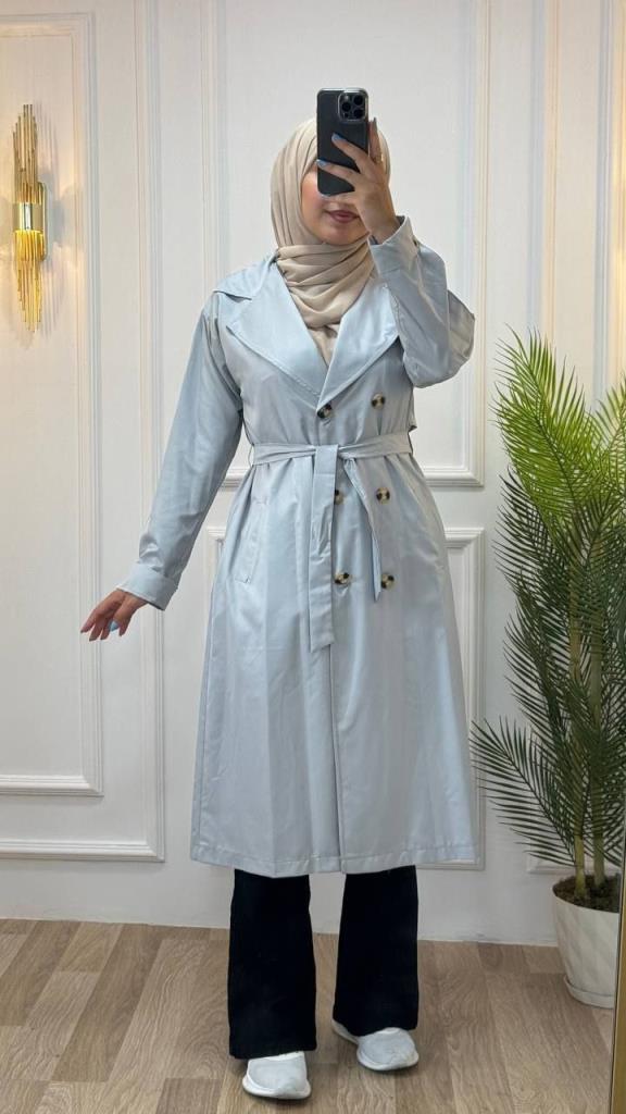 New seasonal women's summer + spring trench coat midi, stylish and comfortable, suitable for daily use, model G1155 - Gray