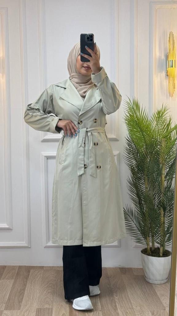 New seasonal women's summer + spring trench coat midi, stylish and comfortable, suitable for daily use, model G1155 - Beige