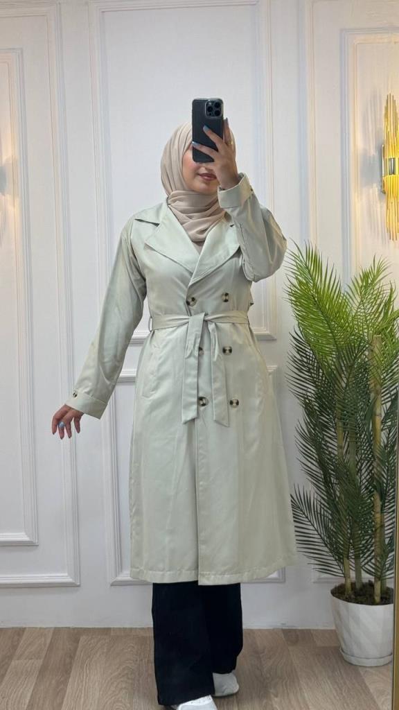 New seasonal women's summer + spring trench coat midi, stylish and comfortable, suitable for daily use, model G1155 - Beige