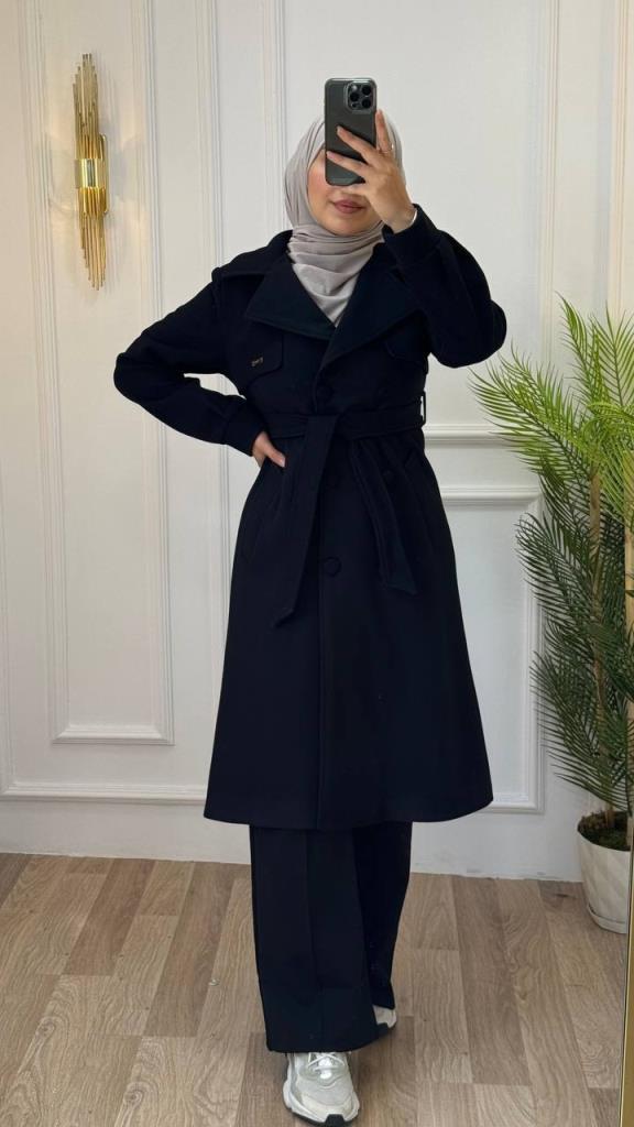 New season women's winter midi coat, comfortable cut, suitable for daily use, model G1177 - Black