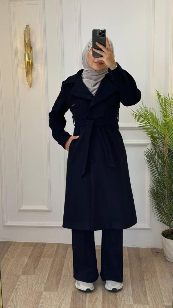 New season women's winter midi coat, comfortable cut, suitable for daily use, model G1177 - Black