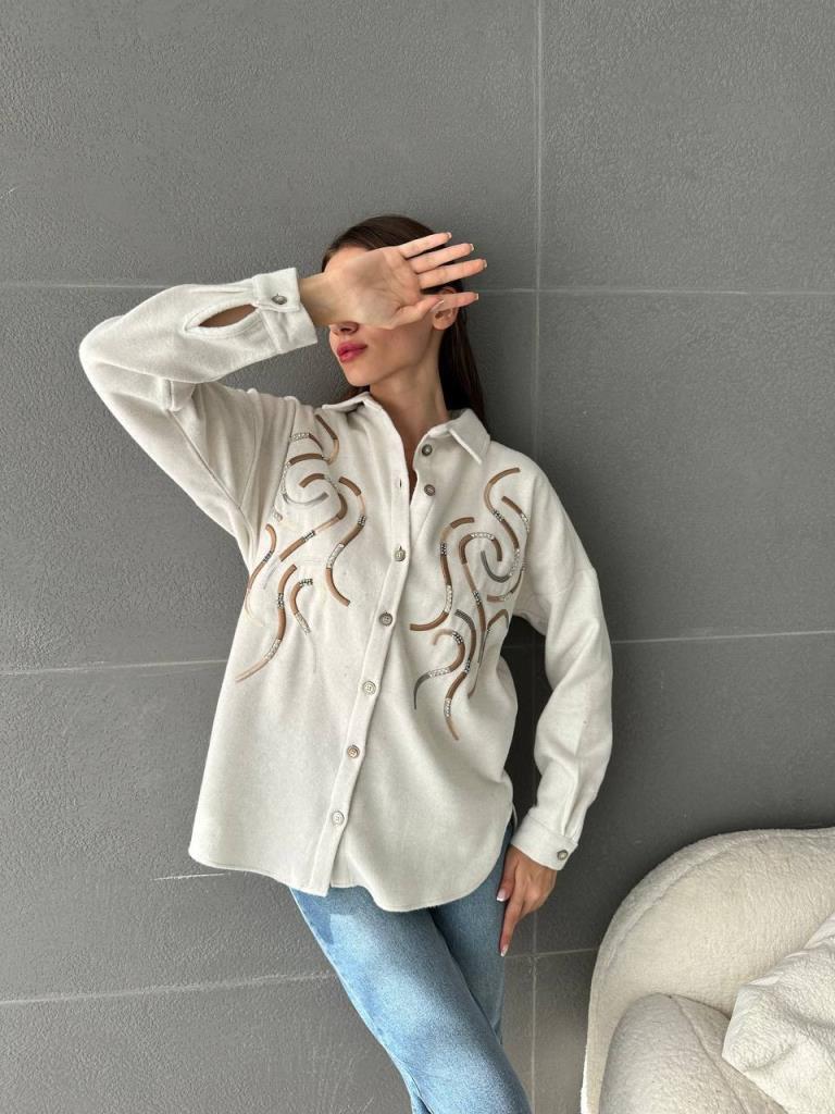 New season women's winter stylish and comfortable shirt suitable for daily use model G1430 - Ecru