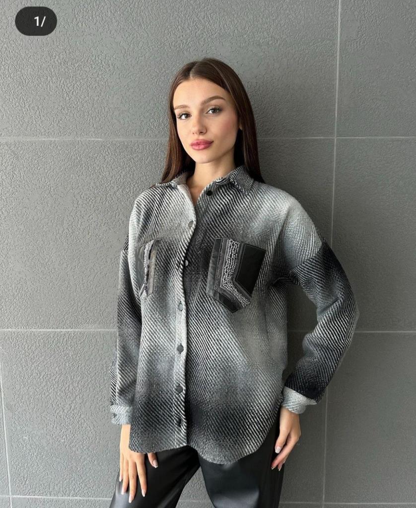 New season women's winter stylish and comfortable cut shirt suitable for daily use model G1436 - Gray