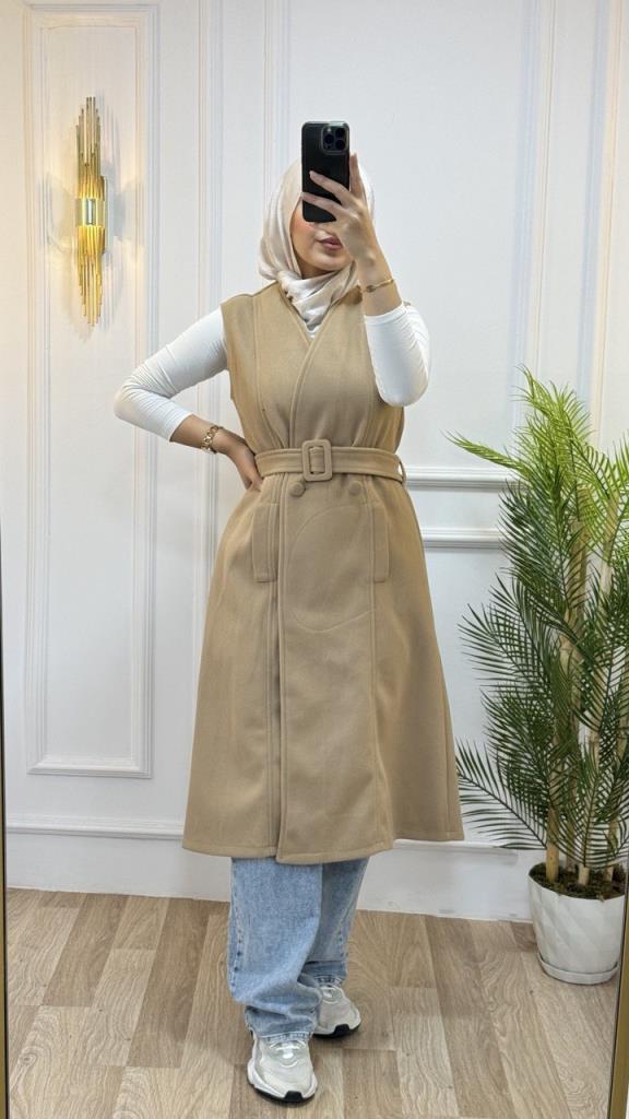 New Season Women's Winter Two Piece Midi Trevencote Stylish and Modren Model G1438 is suitable for daily use - AÇIK KAHVE