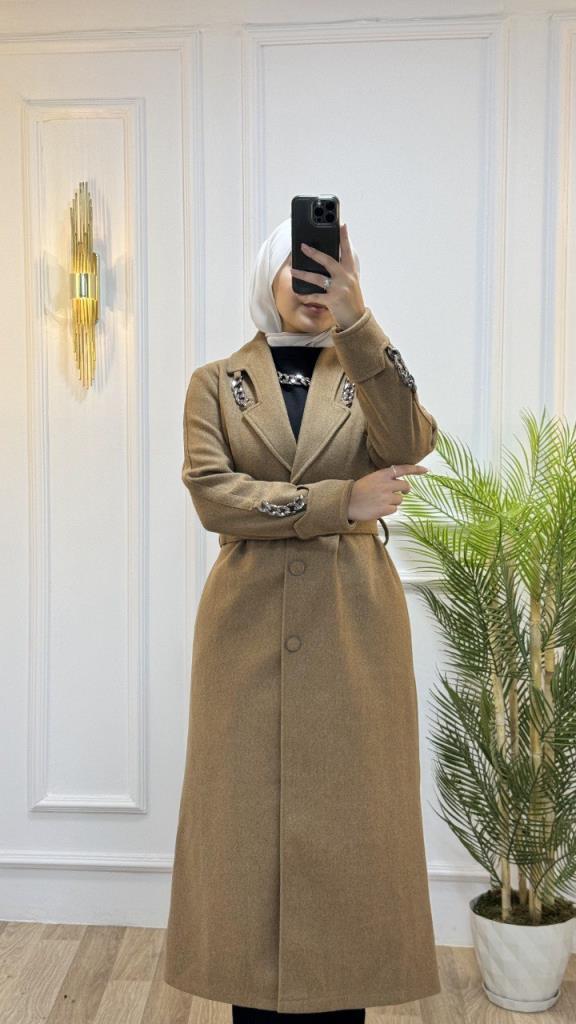 New season women's winter stylish and comfortable trench coat suitable for daily use model G1561 - Tan