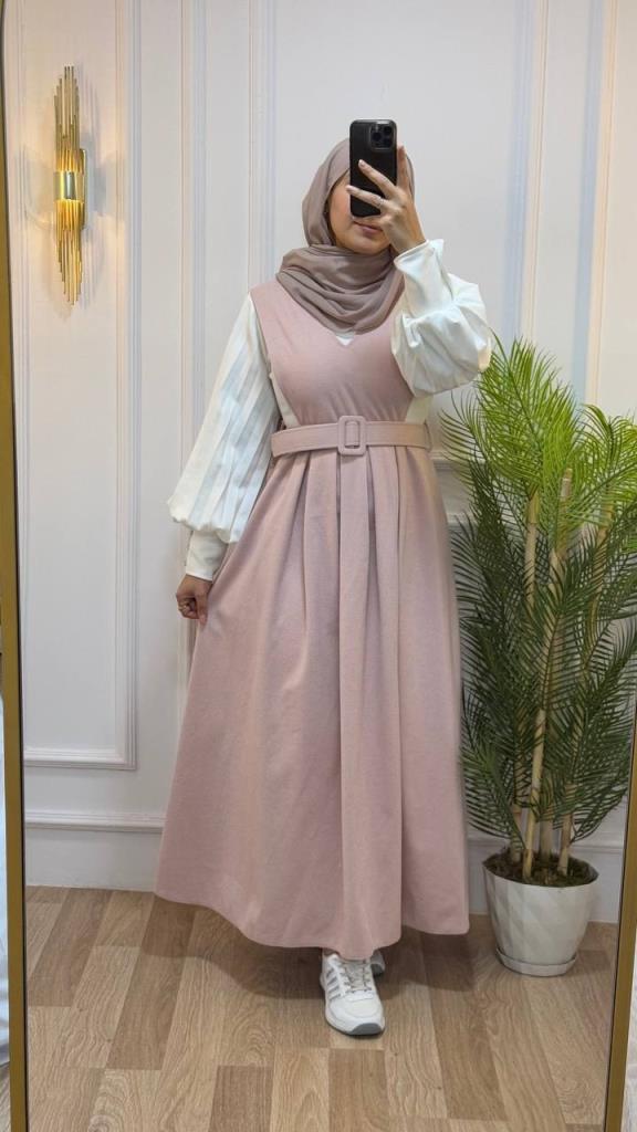 New season women's winter stylish and comfortable dress suitable for special occasions model G1867 - Pink