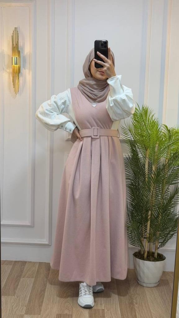 New season women's winter stylish and comfortable dress suitable for special occasions model G1867 - Pink