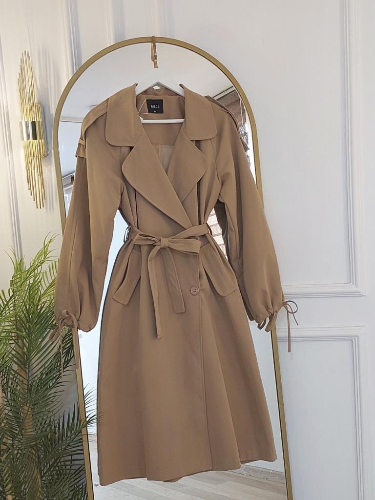 women's summer + spring trench coat model G2238 - Beige women's summer + spring trench coat model G2238 - Beige