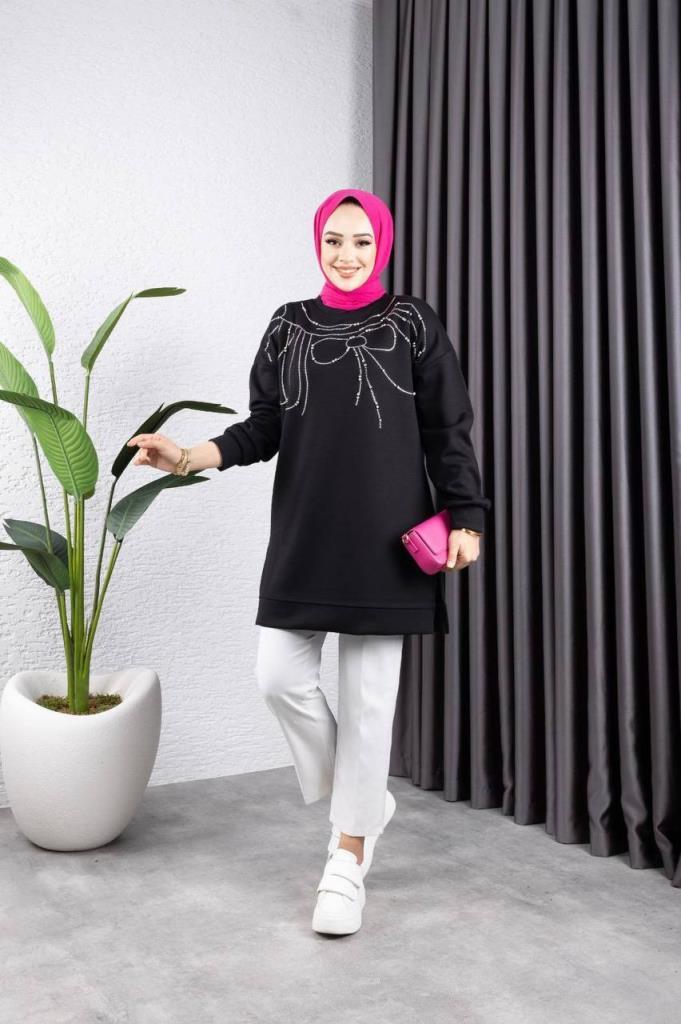 بلوزة محجبات نسائية كاجوال موديل G2289 - Black