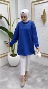 women's hijab blouse model G2290 - Blue