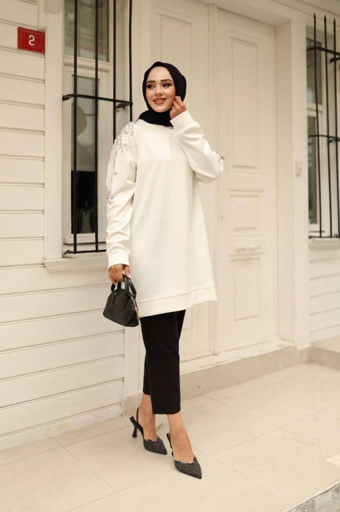 women's hijab blouse model G2291 - White