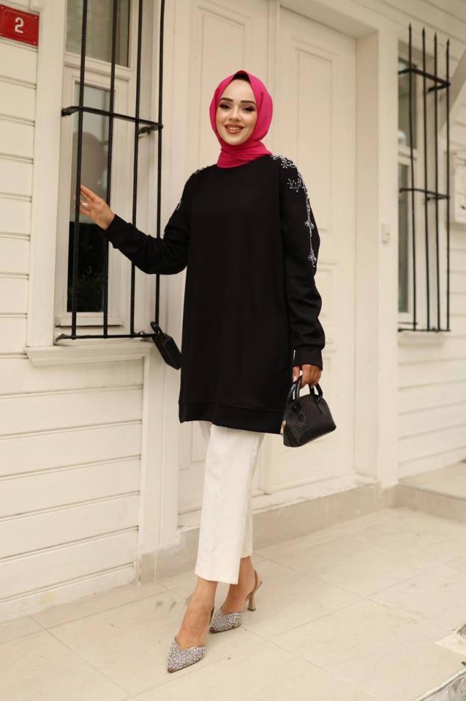 women's hijab blouse model G2291 - Black