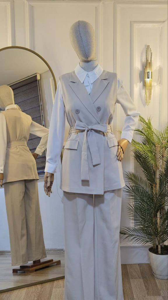 women's summer hijab suit model G2304 - Beige women's summer hijab suit model G2304 - Beige