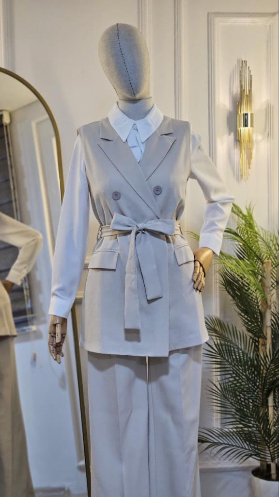 women's summer hijab suit model G2304 - Beige women's summer hijab suit model G2304 - Beige