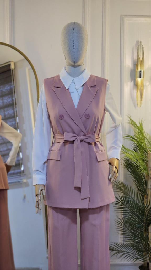 women's summer hijab suit model G2304 - Pink women's summer hijab suit model G2304 - Pink