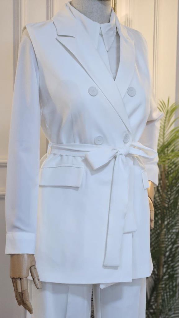 women's summer hijab suit model G2304 - White women's summer hijab suit model G2304 - White