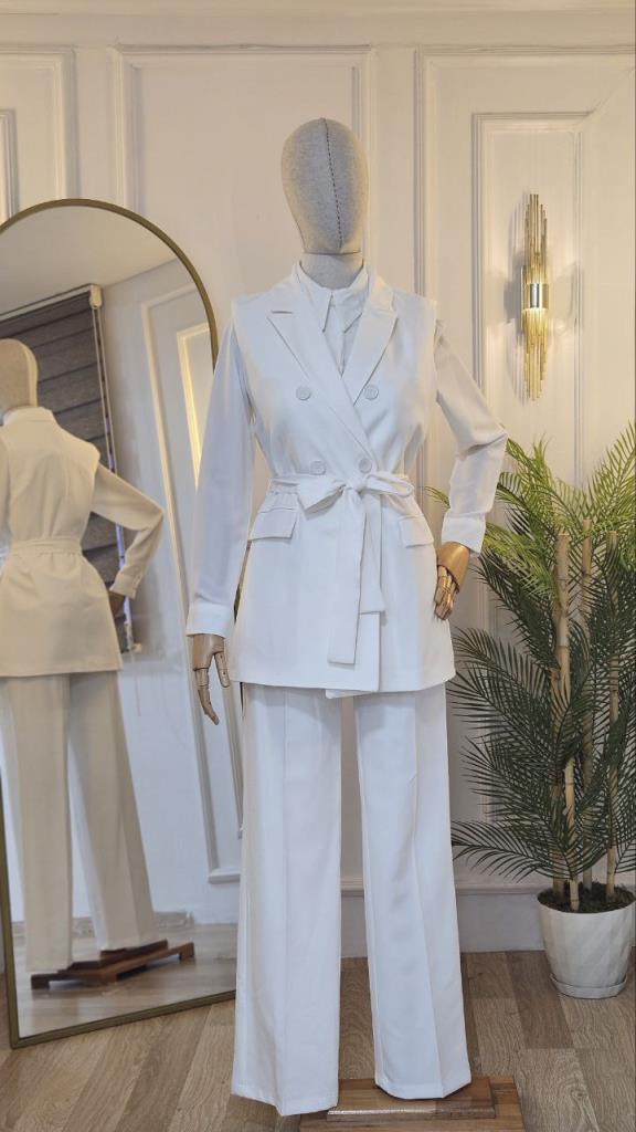 women's summer hijab suit model G2304 - White women's summer hijab suit model G2304 - White