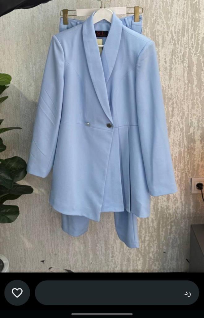 women's 2 piece stylish suit model G2306 - Light Blue