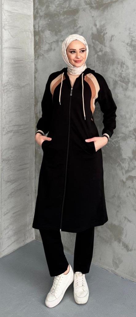 women's hijab tracksuit model G2397 - Black