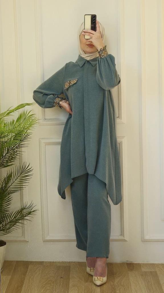 women's hijab suit model G2473 - Green