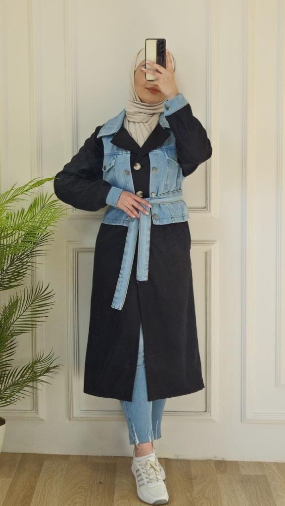 women's summer kpt trench coat model G2732 - Black