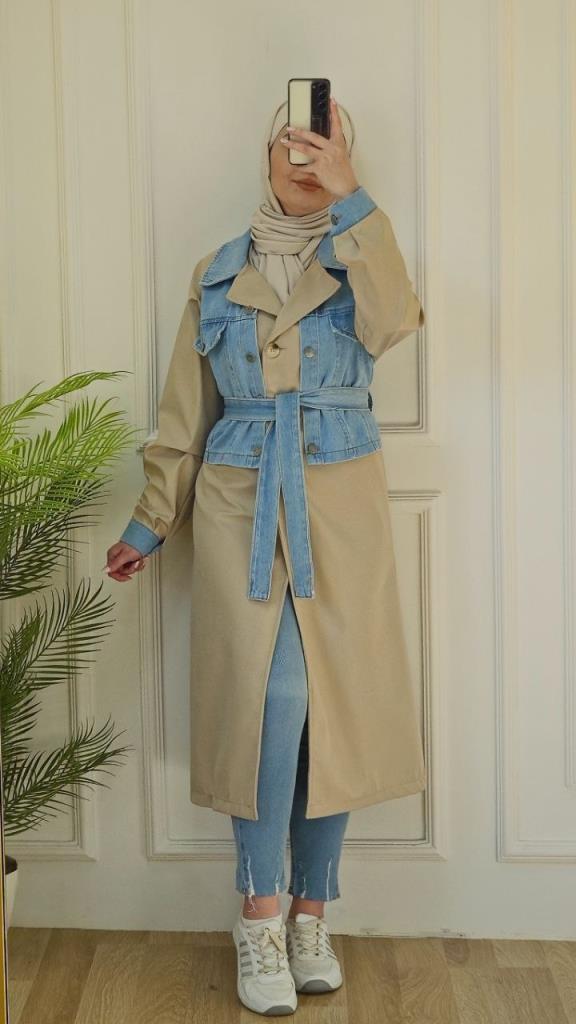 women's summer kpt trench coat model G2732 - Ecru
