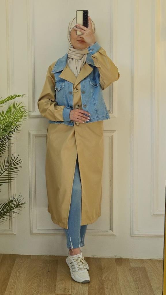 women's summer kpt trench coat model G2732 - AÇIK KAHVE