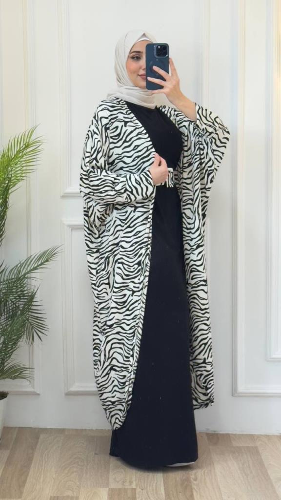 women's 2-piece hijab dress model G2747 - White women's 2-piece hijab dress model G2747 - White