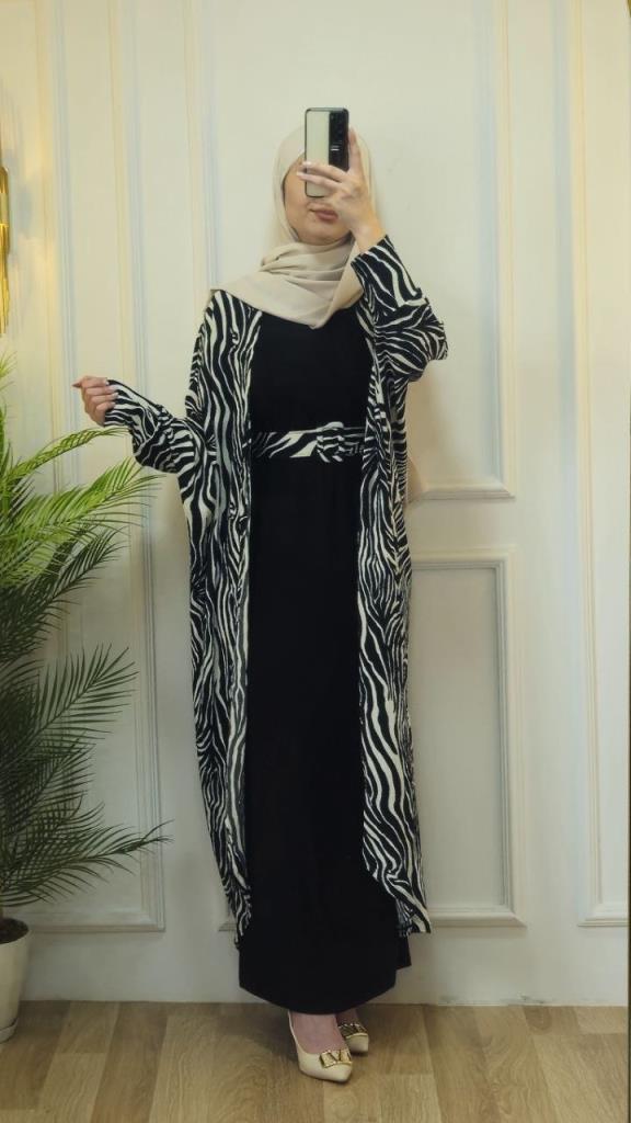 فستان نسائي من قطعتين موديل G2749 - اسود