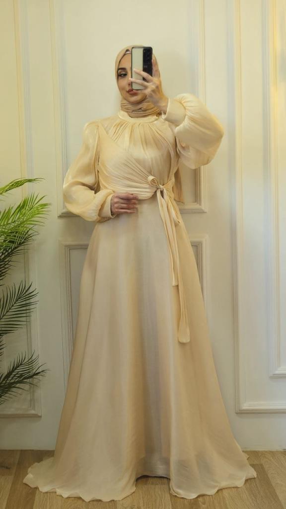 فستان سهرة نسائي موديل G2761 - بيج
