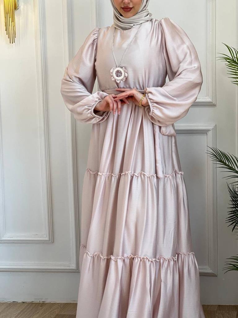 kadın tesettürlü elbise model G2822 - PEMBE kadın tesettürlü elbise model G2822 - PEMBE