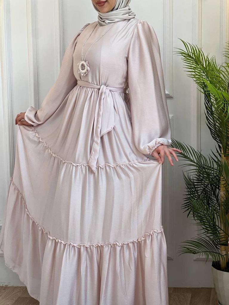 kadın tesettürlü elbise model G2822 - PEMBE kadın tesettürlü elbise model G2822 - PEMBE