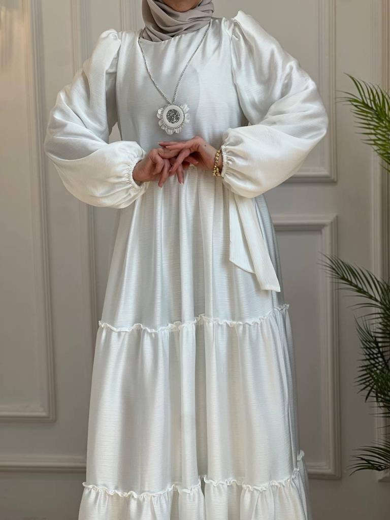 women's summer hijab dress model G2822 - White