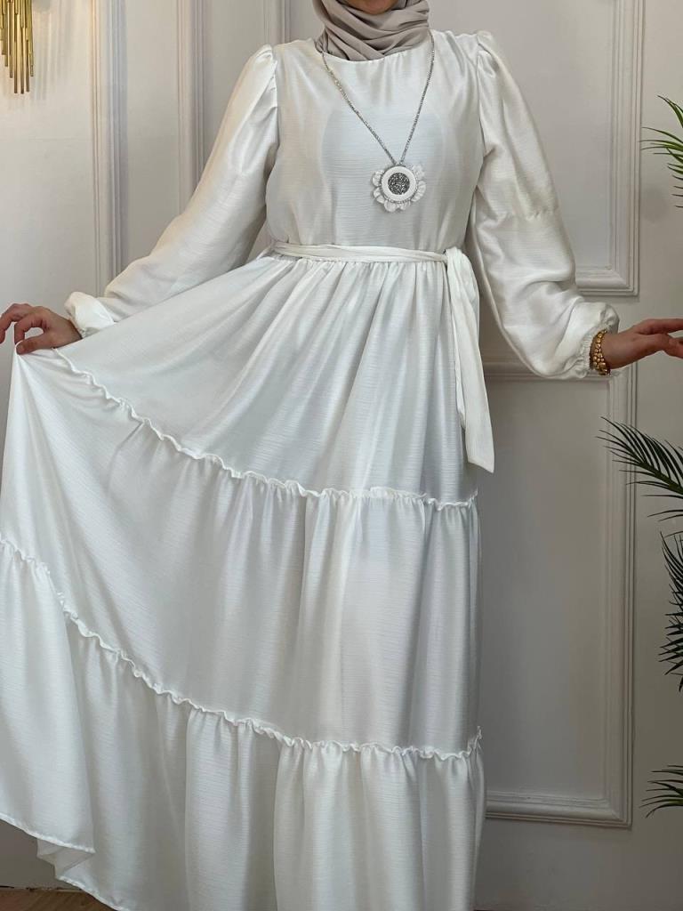 women's hijab dress model G2822 - White women's hijab dress model G2822 - White