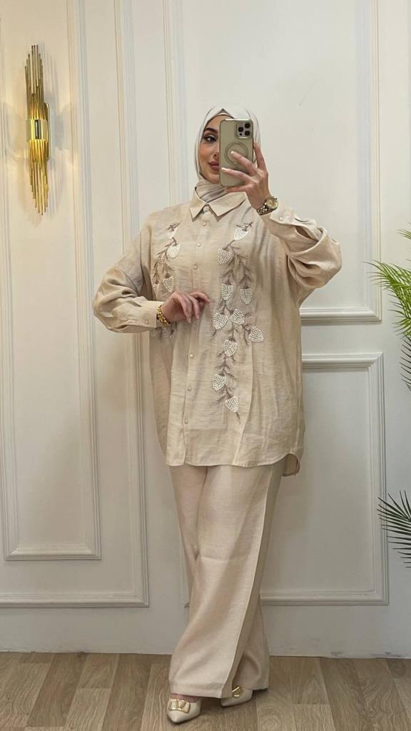 women's summer suit model G2832 - Ecru women's summer suit model G2832 - Ecru