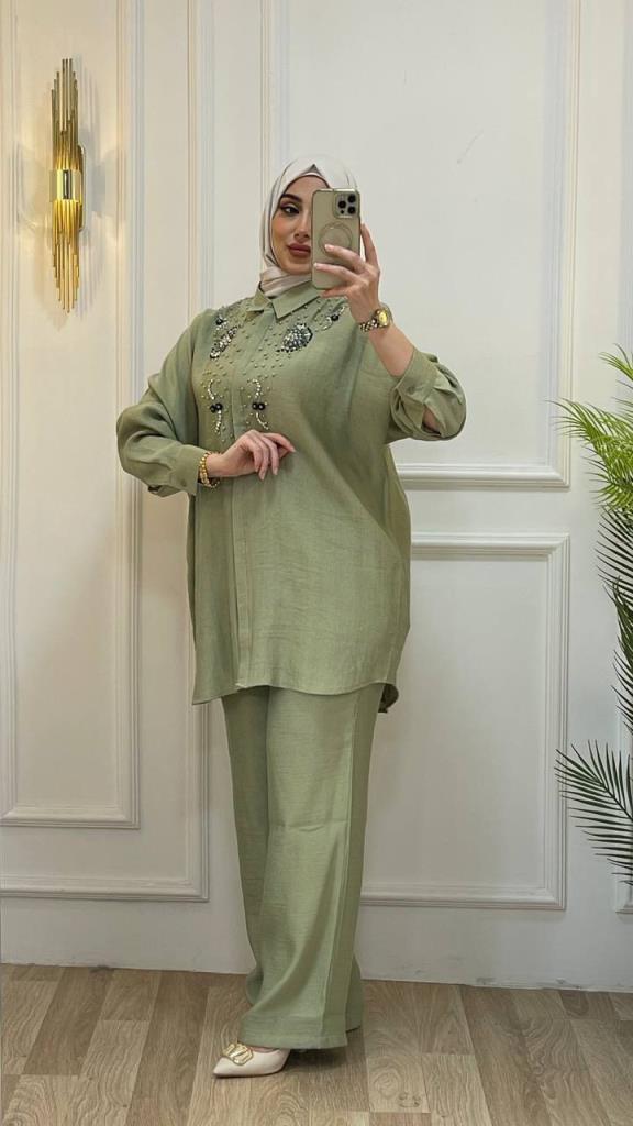بدلة حجاب نسائية موديل G2833 - اخضر بدلة حجاب نسائية موديل G2833 - اخضر