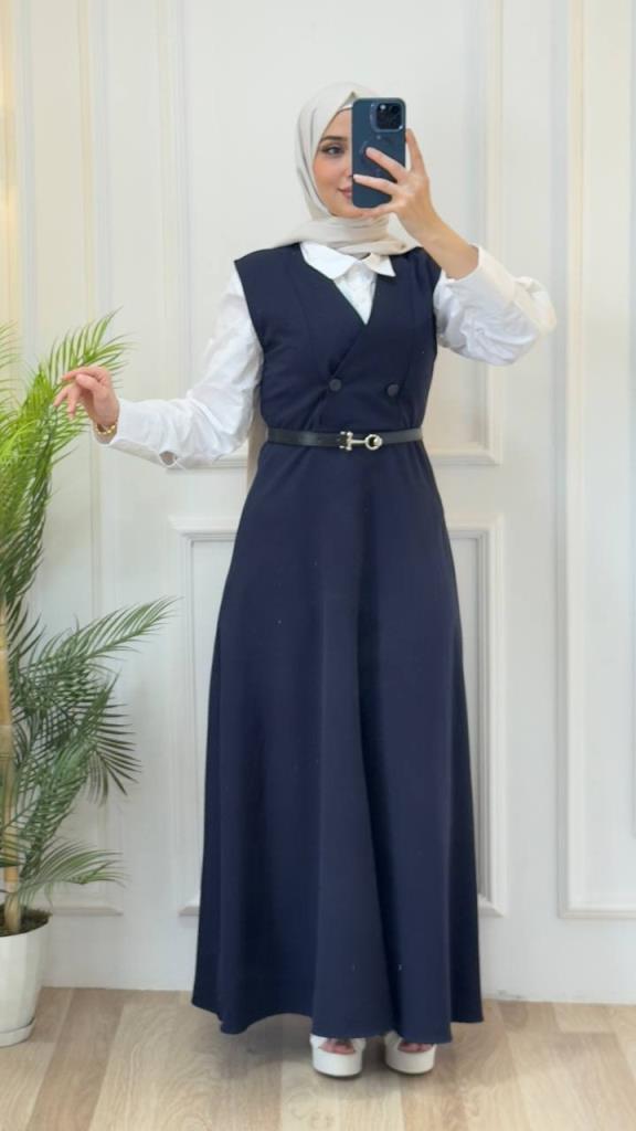 women's stylish hijab dress model G2845 - Navy Blue women's stylish hijab dress model G2845 - Navy Blue