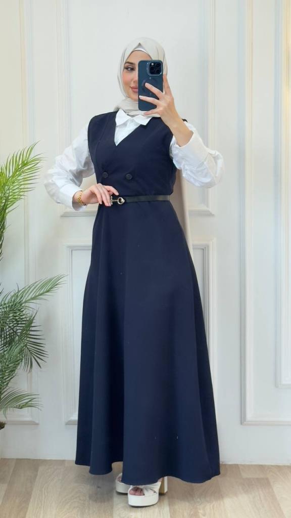 women's stylish hijab dress model G2845 - Navy Blue women's stylish hijab dress model G2845 - Navy Blue