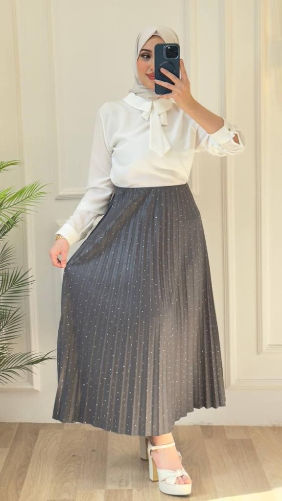 تنورة نسائية سادة محجبة موديل G2848 - KOYU LACİVERT تنورة نسائية سادة محجبة موديل G2848 - KOYU LACİVERT