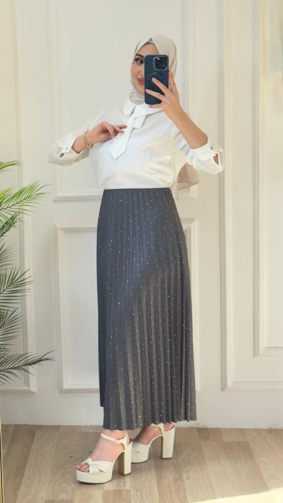 تنورة نسائية سادة محجبة موديل G2848 - KOYU LACİVERT تنورة نسائية سادة محجبة موديل G2848 - KOYU LACİVERT