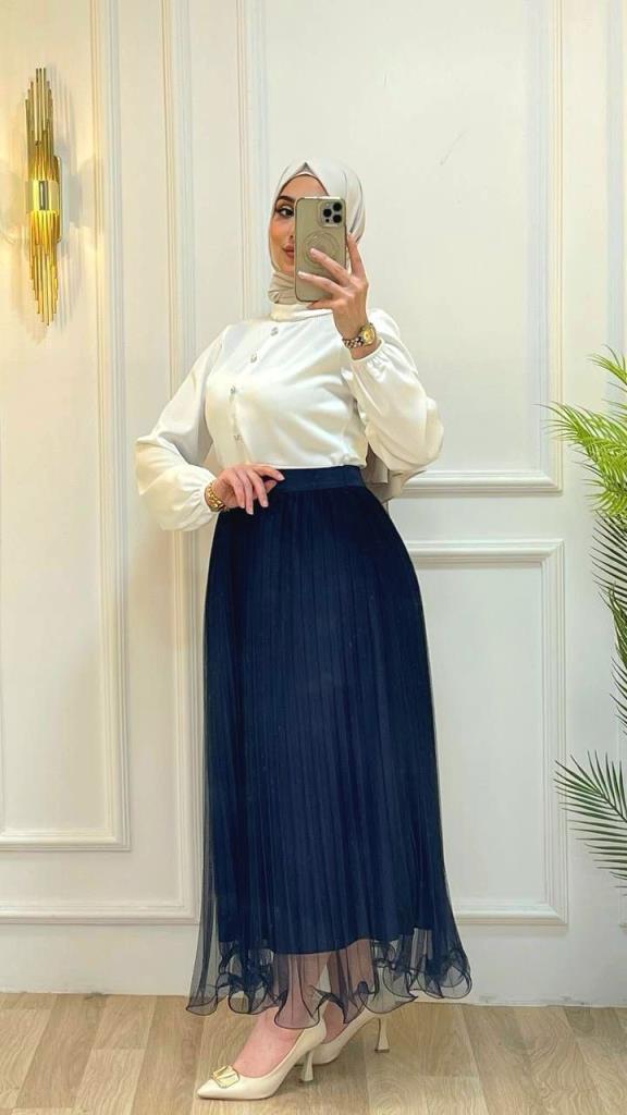 women's hijab skirt model G2849 - Navy Blue women's hijab skirt model G2849 - Navy Blue