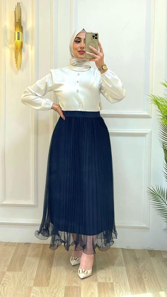 women's hijab skirt model G2849 - Navy Blue women's hijab skirt model G2849 - Navy Blue
