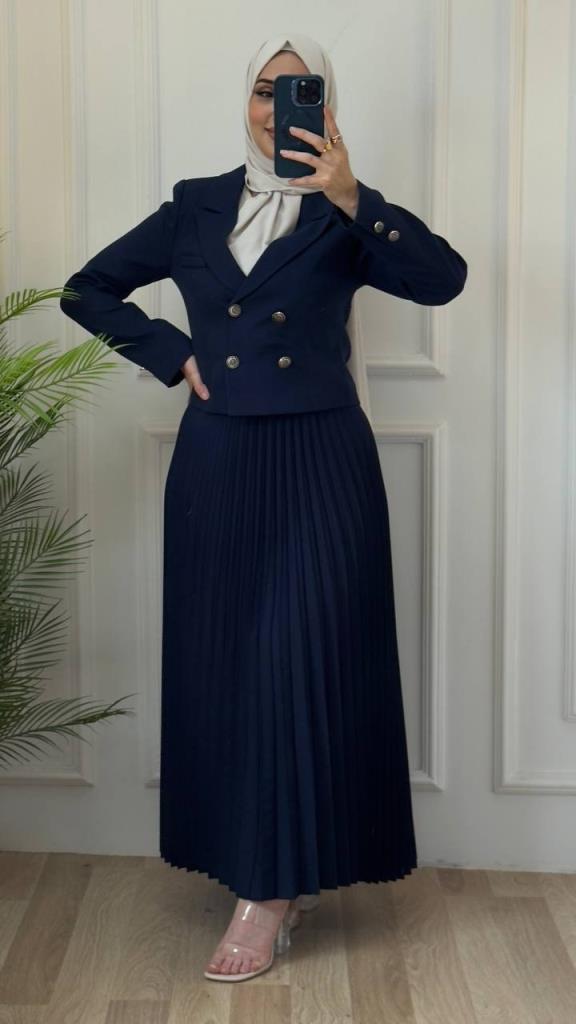 women's hijab suit model G2883 - Navy Blue women's hijab suit model G2883 - Navy Blue