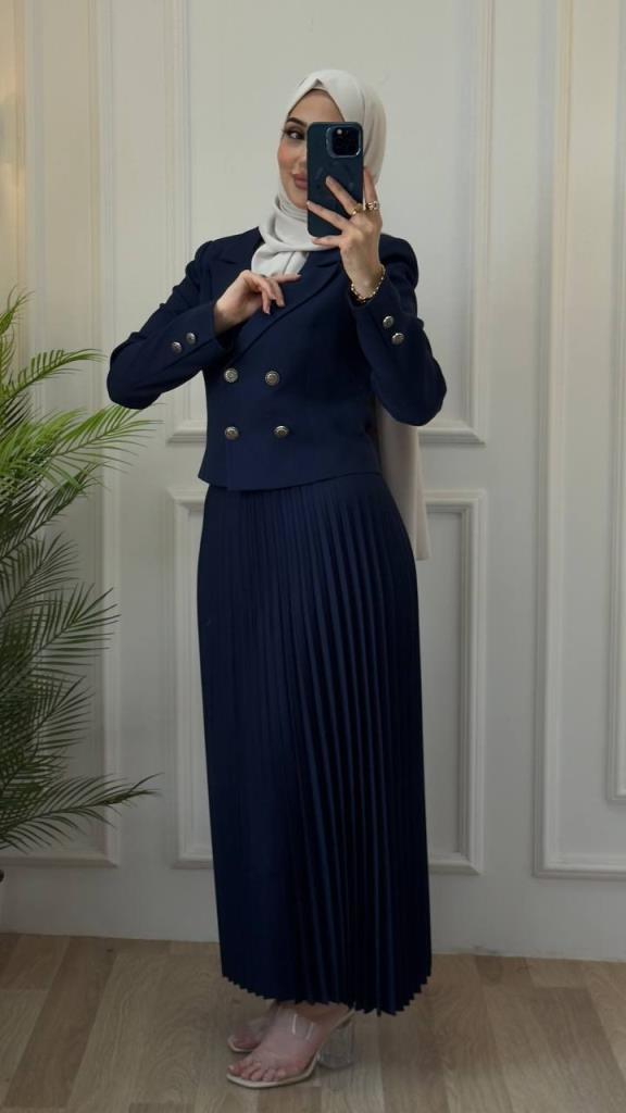 women's hijab suit model G2883 - Navy Blue women's hijab suit model G2883 - Navy Blue