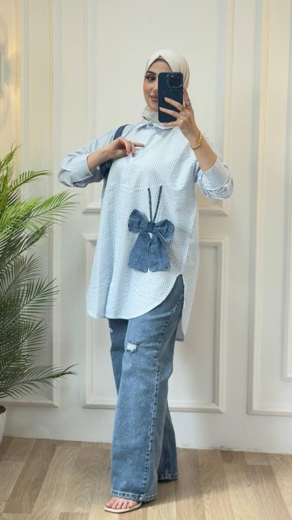 kadın yazlık tesettürlü standart gömlek model G2890 - gree