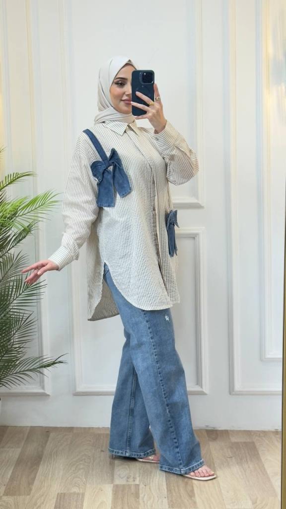 women's summer hijab shirt model G2890 - Beige