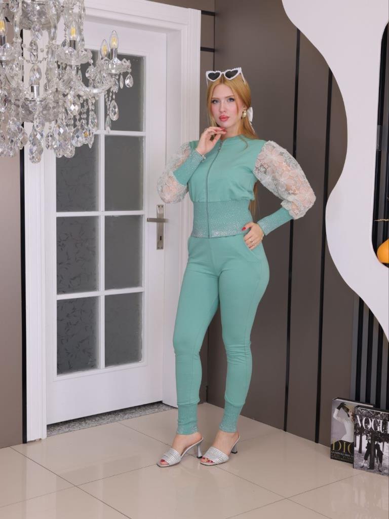 women's stylish and summer pajama set model G2935 - Green women's stylish and summer pajama set model G2935 - Green